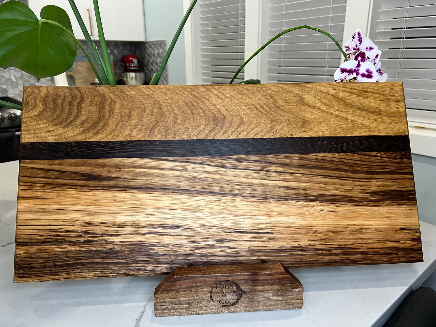 Zebra wood, Wenge and Oak charcuterie board