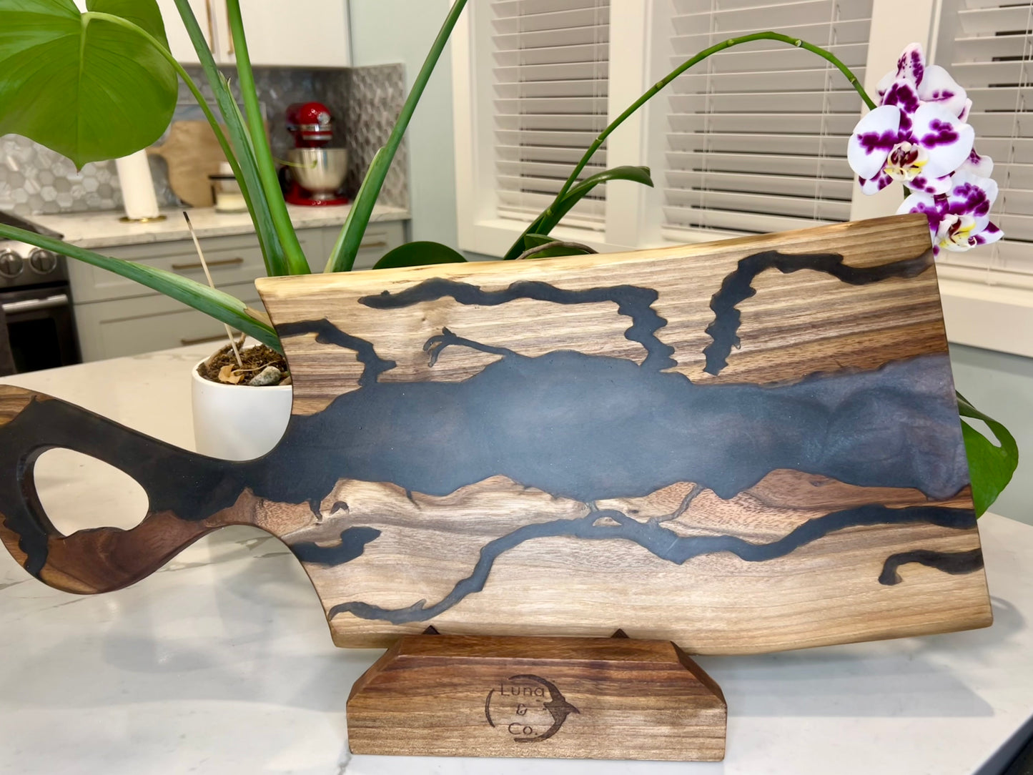 Black Ice fractal burn, Walnut Charcuterie board